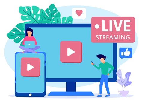 Illustration Vector Graphic Cartoon Character Of Live Streaming 6584600