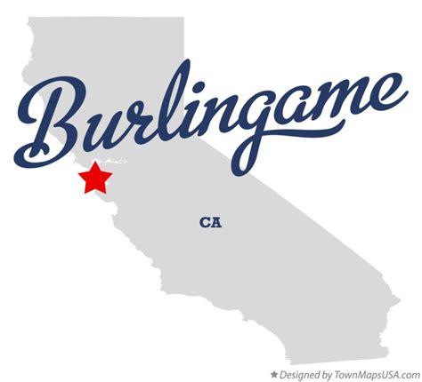 Map of Burlingame, CA, California