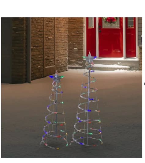 Northlight Set Of Led Lighted Multi Color Outdoor Spiral Christmas