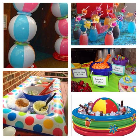 Fun pool party / beach ball theme party ideas. | Pool party decorations ...