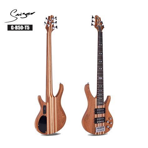 Wholesale Active Pickup Neck Through Body 5 String Bass Guitar 5