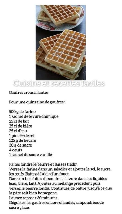 Épinglé par Marjorie Perie sur Gâteaux et desserts Recette de gauffre