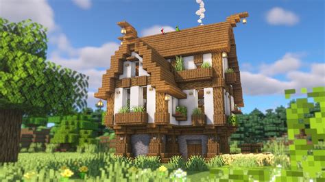 How To Build A Medieval House In Minecraft Easy Medieval House Tutorial Youtube