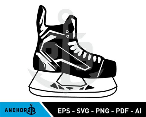 Hockey Skate Clipart Vector Eps Svg Png Pdf Ai Etsy