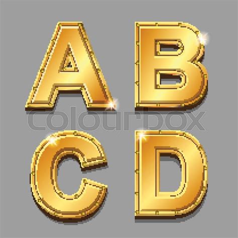 Gold Letters Vector At Collection Of Gold Letters