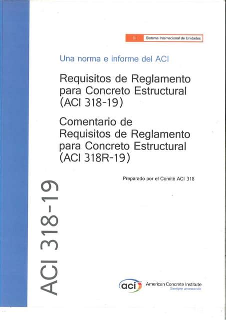 Aci 318 19 Español Sistema Internacional Pdf