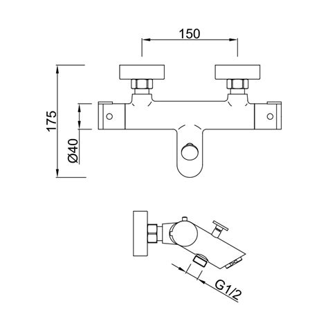 Abacus Thermostatic Exposed Bath Shower Mixer