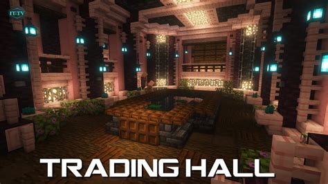 Building A UNDERGROUND CHERRY WOOD VILLAGER TRADING HALL In Minecraft