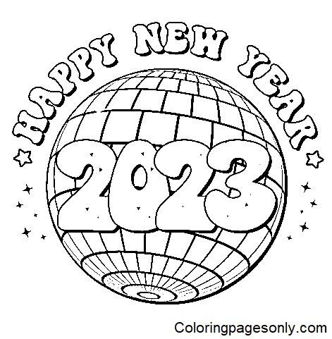 Happy New Year 2023 Coloring Pages - Free Printable Coloring Pages