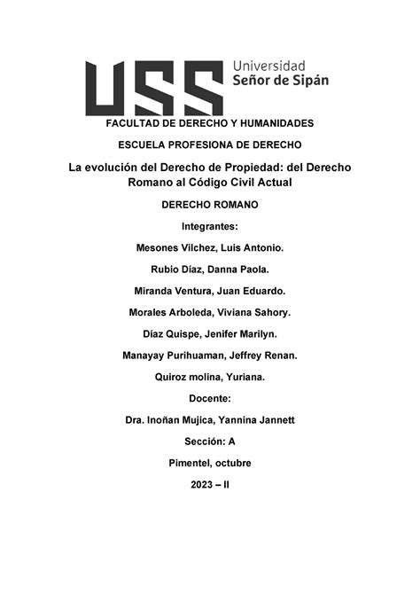 Fundamentos Del Derecho Romano FACULTAD DE DERECHO Y HUMANIDADES