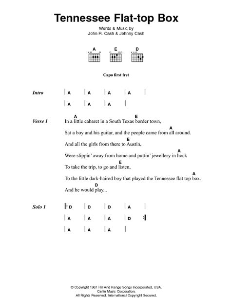 Tennessee Flat-top Box by Johnny Cash - Guitar Chords/Lyrics - Guitar ...