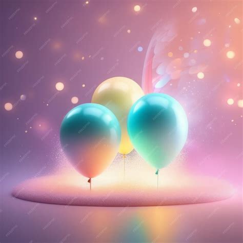 Premium AI Image | 3d rendering of a birthday background with balloons ...