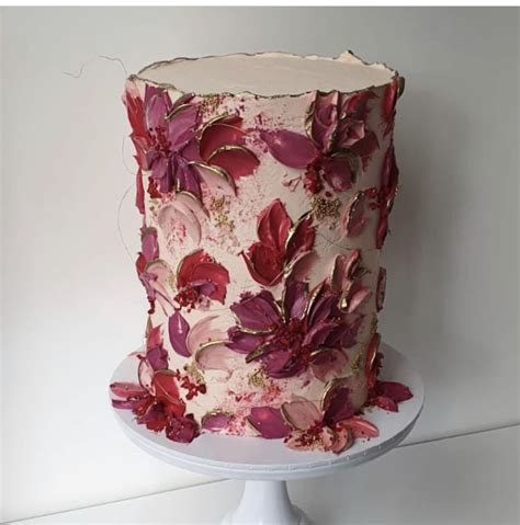 Pink and Red Floral Cake