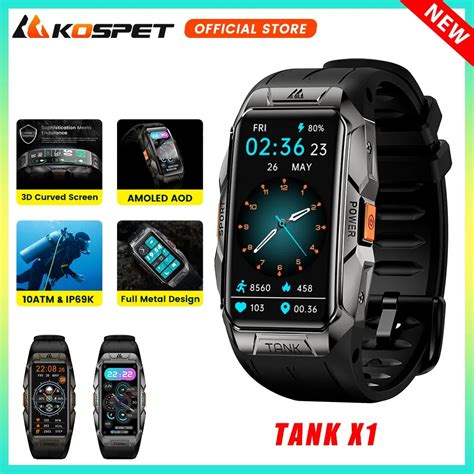 Original Kospet Tank X1 Ultra Smartwatch Men 3d Amoled Aod Bluetooth