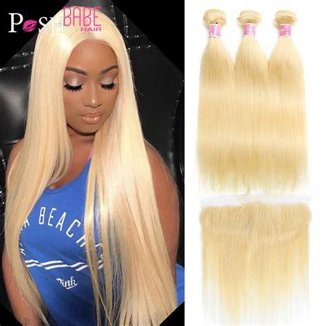 Honey Blonde 613 Color Remy Brazilian Hair Weave Straight Human Hair 2