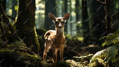 Premium AI Image | baby deer HD 8K wallpaper Stock Photographic Image