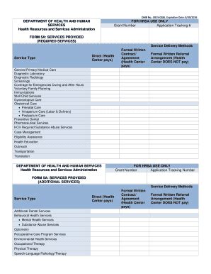 Fillable Online Form 5A Services Provided Bureau Of Primary Health