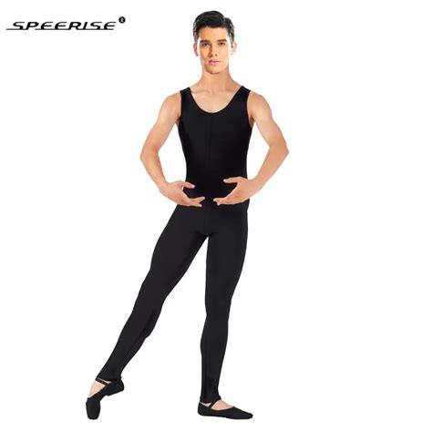 SPEERISE Women Black Unitards V neck Spandex Ballet Sleeveless Tank Unitard Gymnastic One Piece ...