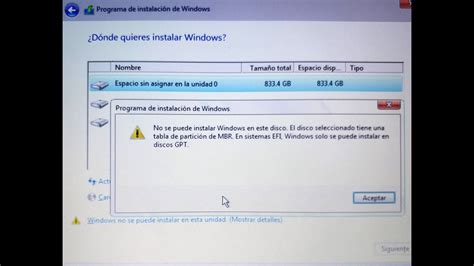 Windows No Se Puede Instalar En La Particion Mbr Estudiar