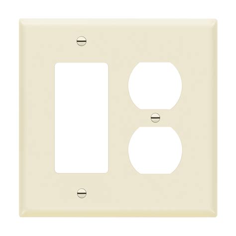 Enerlites Combination Duplex Receptacle Outlet Decorator Switch Wall Plate Mid Size 2 Gang