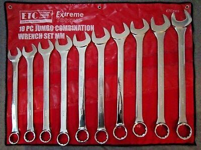 Metric 10 Pc Jumbo Large Wrench Set Extreme Torque 34 - 50 Mm 36mm Chrome Etc 36