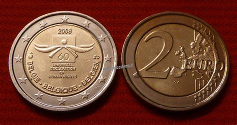 Belgio 2 euro commemorativo 2008 60º anniversario della Dichiarazione