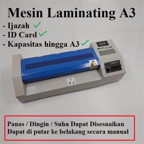 Jual Mesin Laminating Digital LCD OR 330 D Alat Laminating A3 LED