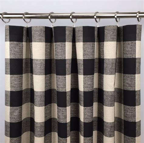 Black Tan Buffalo Check Curtains Black Buffalo Plaid Black Etsy