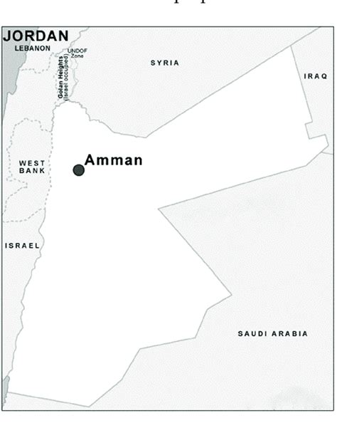 (a) Map of Jordan-locating the capital city of Amman [52]; (b) map ...