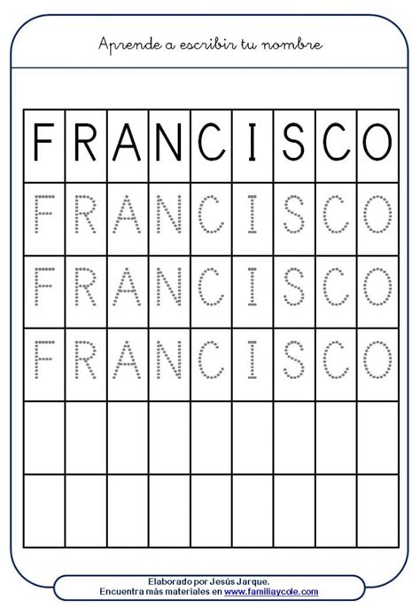 Fichas Para Aprender A Escribir El Nombre Familia Y Cole