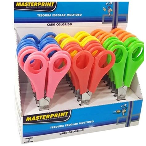 Tesoura Escolar Infantil 13cm Sem Ponta Masterprint Shopee Brasil