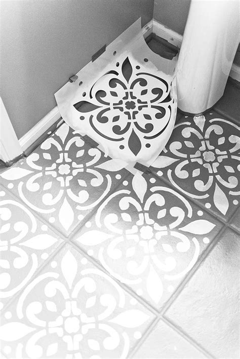 How To Paint Stencil Your Ceramic Floor Tidewater And Tulle