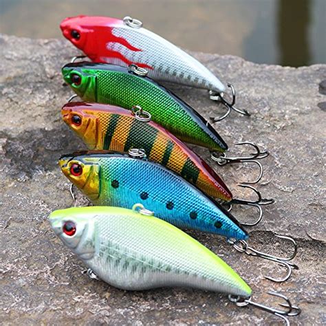 Sougayilang Fishing Lures Large Hard Bait Minnow Vib Lure With Treble