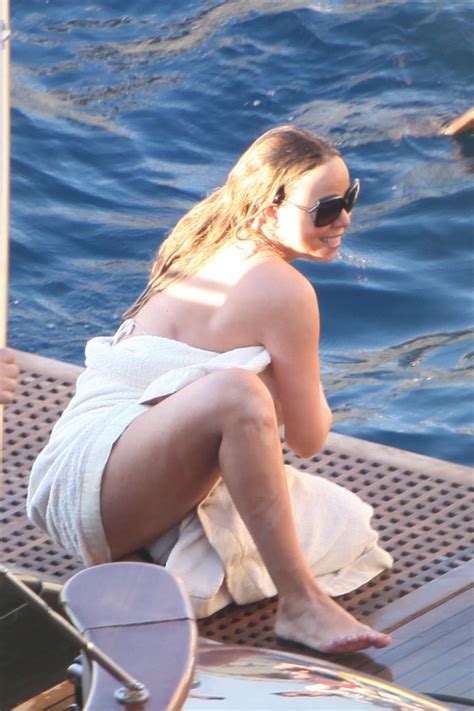 Mariah Carey In A White Bikini On A Yacht In Italy 01 GotCeleb