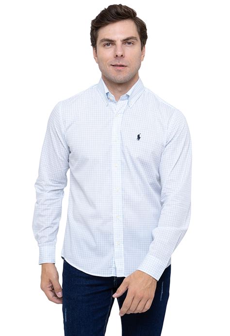 Camisa Ralph Lauren Masculina Custom Fit Navy Icon Xadrez Tarttesall