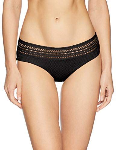 Robin Piccone Women S Perla Banded Bikini Bottom With Crochet Inset