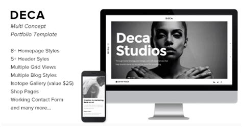 Deca Creative Multi Concept Portfolio Template Biggest Collection