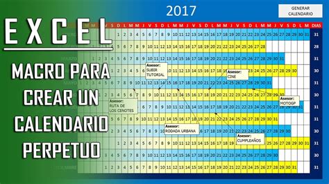 Ingenioso Calendario Perpetuo En Excel Mediante Una Macro Tutorial