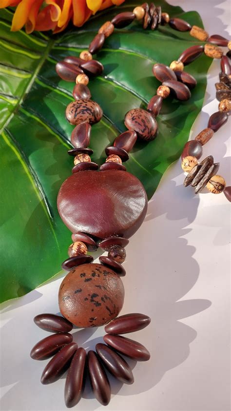 artisanal necklace  tropical seeds necklace man woman gift