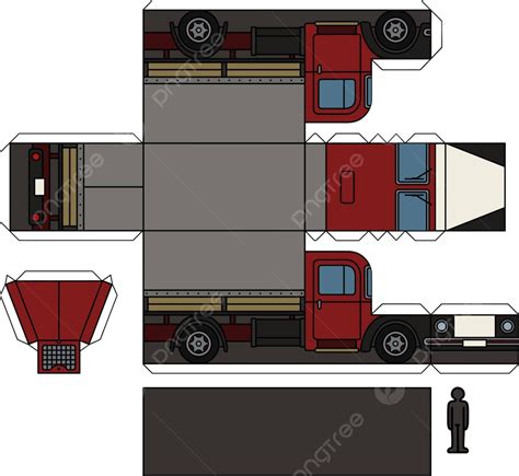 Paper Model Of An Old Truck Road Retro Classic Vector Road Retro