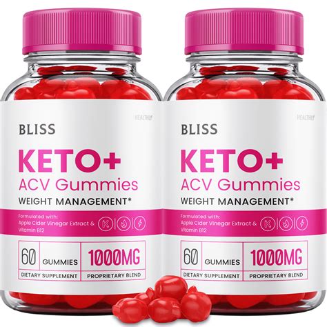 Bliss Keto Acv Gummies 120 Count 2 Pack Apple Cider Vinegar Weight Management Health Candies