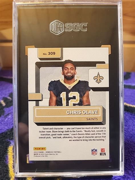 Panini Donruss Rated Rookie Canvas Portrait Chris Olave Rc