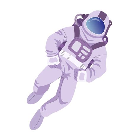 Astronauta Flotando En El Espacio Ultraterrestre Ilustración Vectorial En Estilo De Dibujos