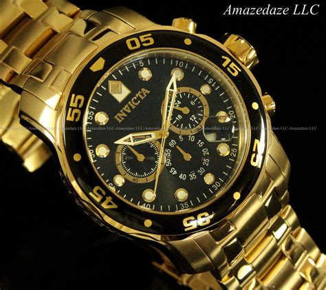 NEW INVICTA MEN'S PRO DIVER SCUBA CHRONOGRAPH STAINLESS STEEL BLACK ...