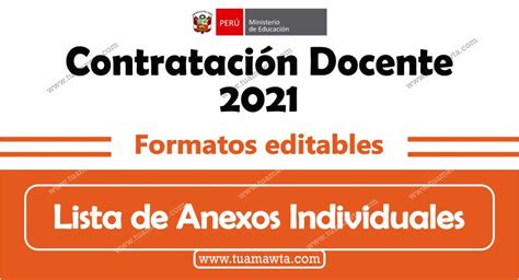 Contrataci N Docente Lista De Anexos Formato Editable Tu Amawta