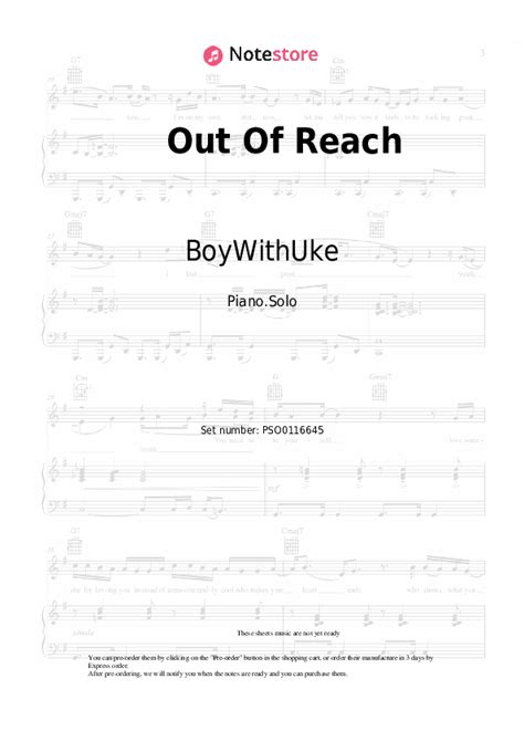 Out Of Reach Piano Sheet Music Boywithuke In Note Piano