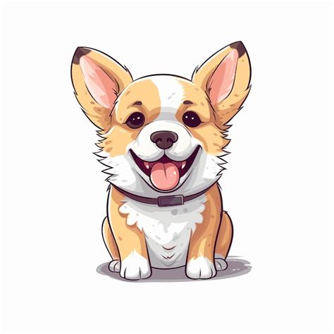 Kawaii hunde glücklicher shiba inu hund in japanischer cartoon