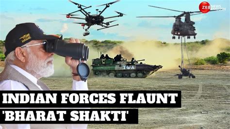 Pm Modi Witnesses Tri Service Bharat Shakti Exercise In Pokhran Today Zee News English Youtube