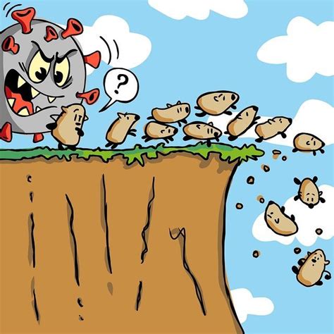 Lemming Jumping Off Cliff