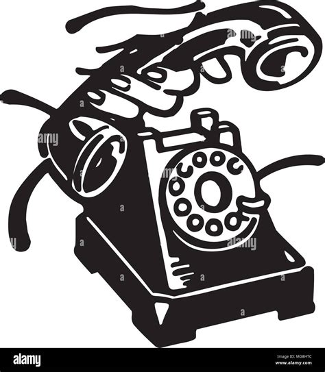 Prendre Le T L Phone Retro Clipart Illustration Image Vectorielle